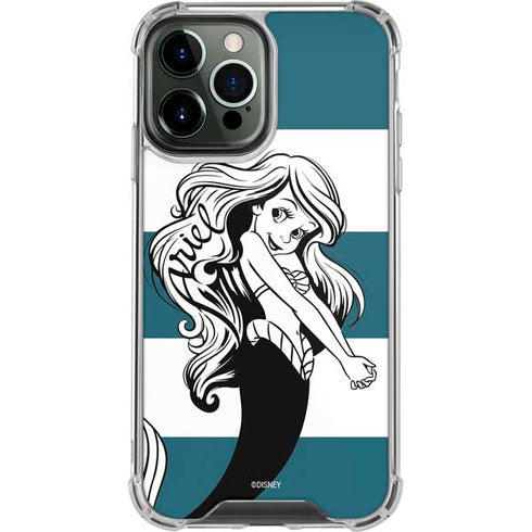 Disney The Little Mermaid Ariel Stripes iPhone 14 Pro Max Clear Case