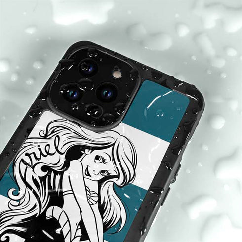 Disney The Little Mermaid Ariel Stripes iPhone 14 Pro Max Waterproof Case
