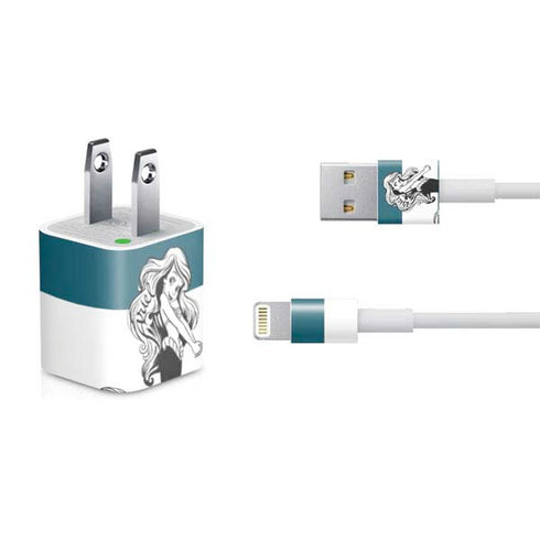 Disney The Little Mermaid Ariel Stripes iPhone Charger (5W USB) Skin