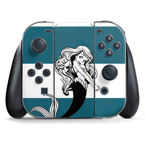 Disney The Little Mermaid Ariel Stripes Nintendo Switch (2017-2021) Joy-Con Controller Skin