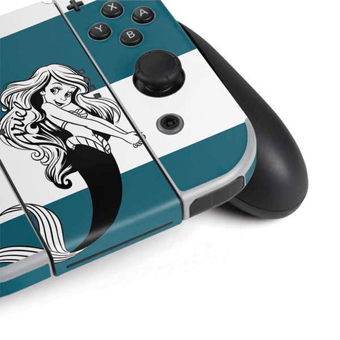 Disney The Little Mermaid Ariel Stripes Nintendo Switch OLED (2021) Skin