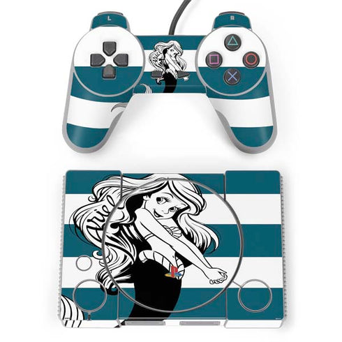 Disney The Little Mermaid Ariel Stripes PlayStation Classic Bundle Skin