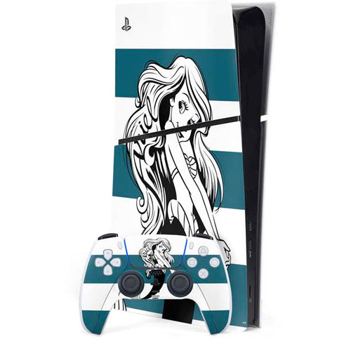 Disney The Little Mermaid Ariel Stripes PS5 Slim Digital Edition Bundle Skin