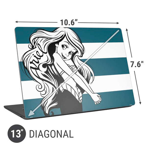 Disney The Little Mermaid Ariel Stripes Universal Laptop 13in (10.6 x 7.6in) Skin