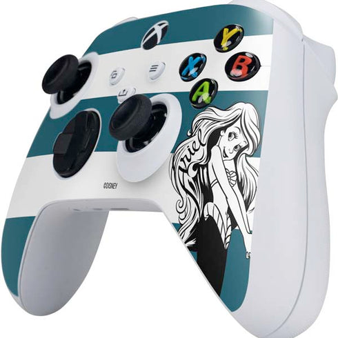 Disney The Little Mermaid Ariel Stripes Xbox Series S Controller Skin