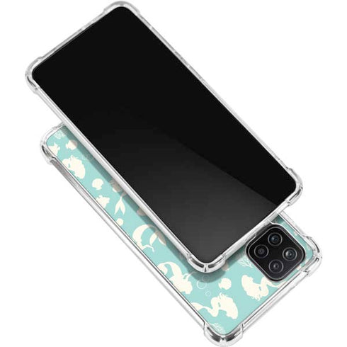 Disney The Little Mermaid Character Silhouette Pattern Galaxy A12 Clear Case