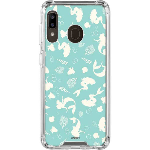 Disney The Little Mermaid Character Silhouette Pattern Galaxy A30 Clear Case