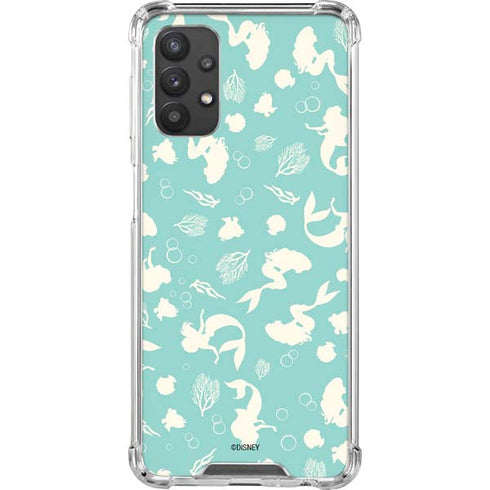 Disney The Little Mermaid Character Silhouette Pattern Galaxy A32 5G Clear Case