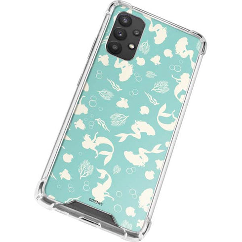 Disney The Little Mermaid Character Silhouette Pattern Galaxy A32 5G Clear Case