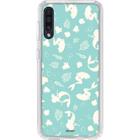 Disney The Little Mermaid Character Silhouette Pattern Galaxy A50 Clear Case