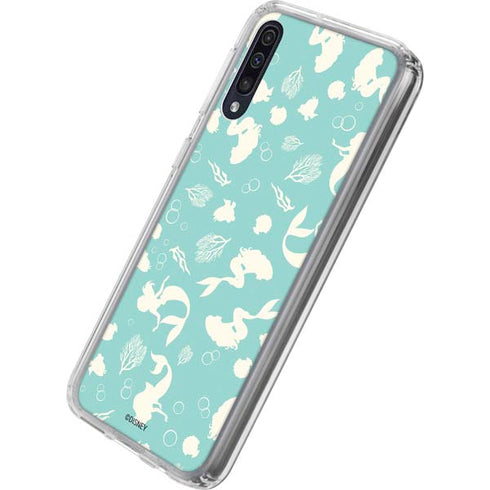 Disney The Little Mermaid Character Silhouette Pattern Galaxy A50 Clear Case