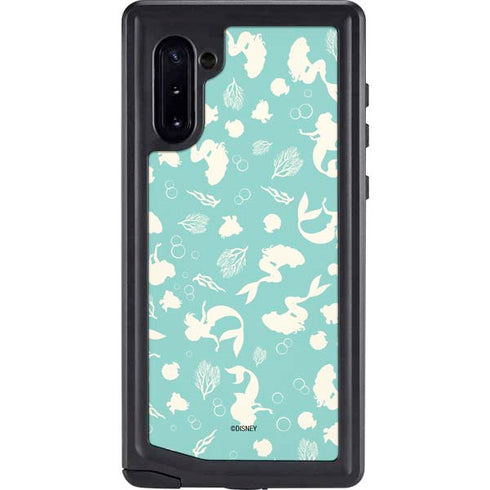 Disney The Little Mermaid Character Silhouette Pattern Galaxy Note 10 Waterproof Case