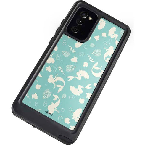 Disney The Little Mermaid Character Silhouette Pattern Galaxy Note20 5G Waterproof Case