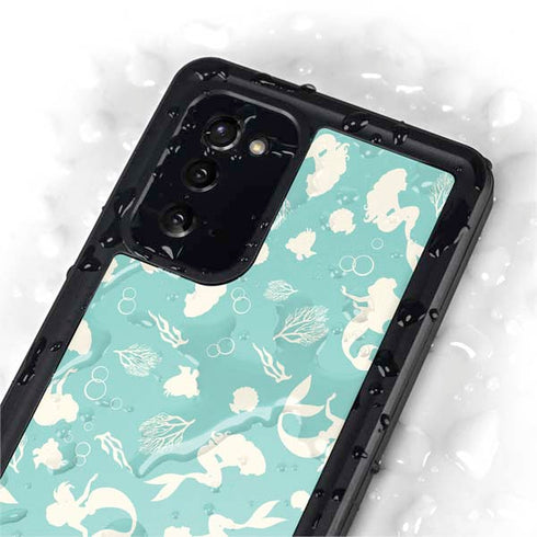Disney The Little Mermaid Character Silhouette Pattern Galaxy Note20 5G Waterproof Case
