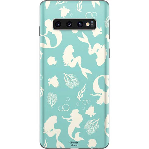 Disney The Little Mermaid Character Silhouette Pattern Galaxy S10 Skin