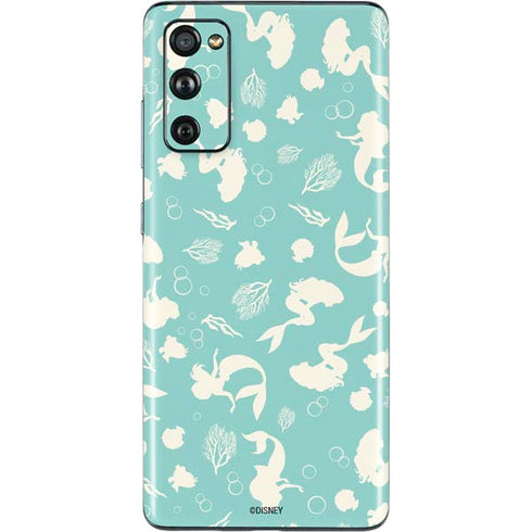 Disney The Little Mermaid Character Silhouette Pattern Galaxy S20 Fan Edition Skin