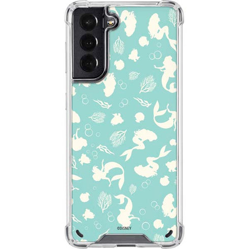 Disney The Little Mermaid Character Silhouette Pattern Galaxy S21 5G Clear Case