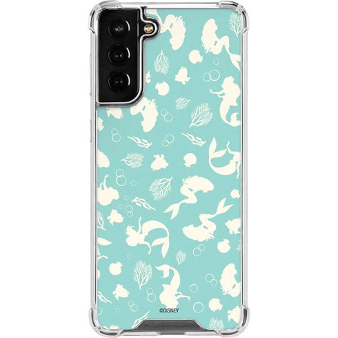 Disney The Little Mermaid Character Silhouette Pattern Galaxy S21 FE Clear Case