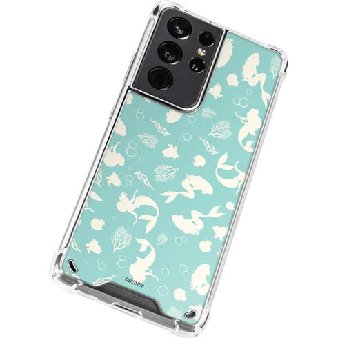 Disney The Little Mermaid Character Silhouette Pattern Galaxy S21 Ultra 5G Clear Case