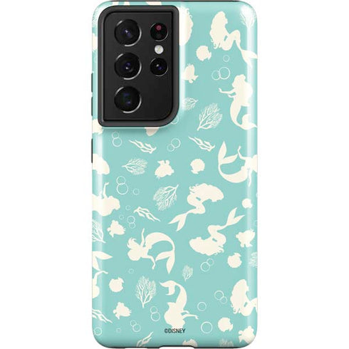 Disney The Little Mermaid Character Silhouette Pattern Galaxy S21 Ultra 5G Pro Case
