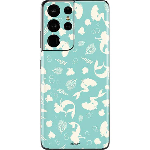 Disney The Little Mermaid Character Silhouette Pattern Galaxy S21 Ultra 5G Skin