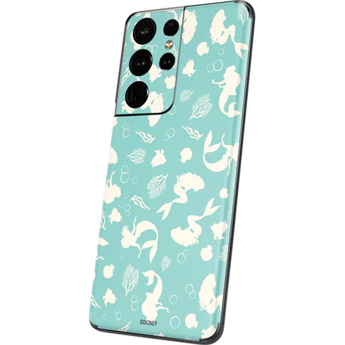 Disney The Little Mermaid Character Silhouette Pattern Galaxy S21 Ultra 5G Skin