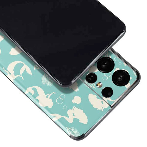 Disney The Little Mermaid Character Silhouette Pattern Galaxy S21 Ultra 5G Skin