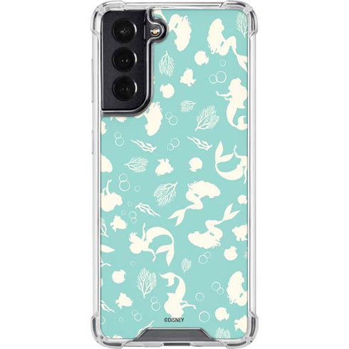 Disney The Little Mermaid Character Silhouette Pattern Galaxy S22 Clear Case