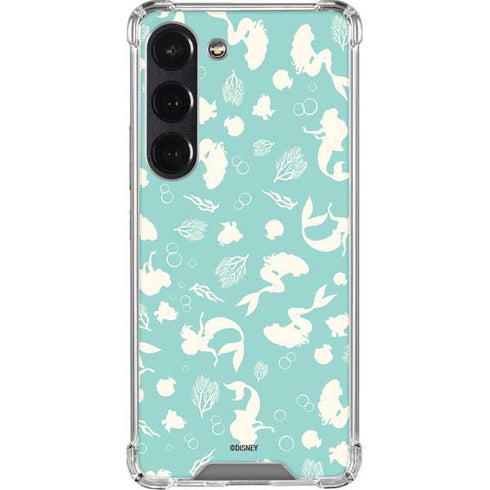 Disney The Little Mermaid Character Silhouette Pattern Galaxy S23 Clear Case