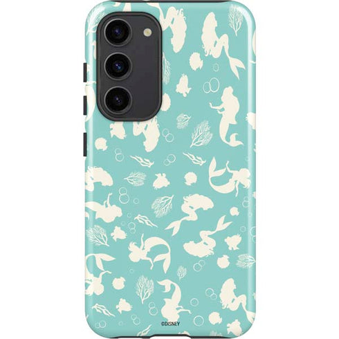 Disney The Little Mermaid Character Silhouette Pattern Galaxy S23 Plus Pro Case