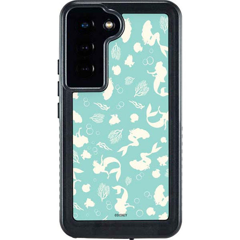 Disney The Little Mermaid Character Silhouette Pattern Galaxy S23 Waterproof Case