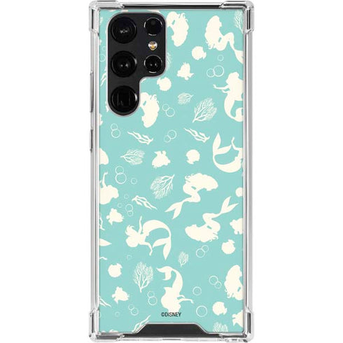 Disney The Little Mermaid Character Silhouette Pattern Galaxy S24 Ultra Clear Case