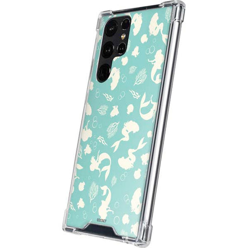 Disney The Little Mermaid Character Silhouette Pattern Galaxy S24 Ultra Clear Case