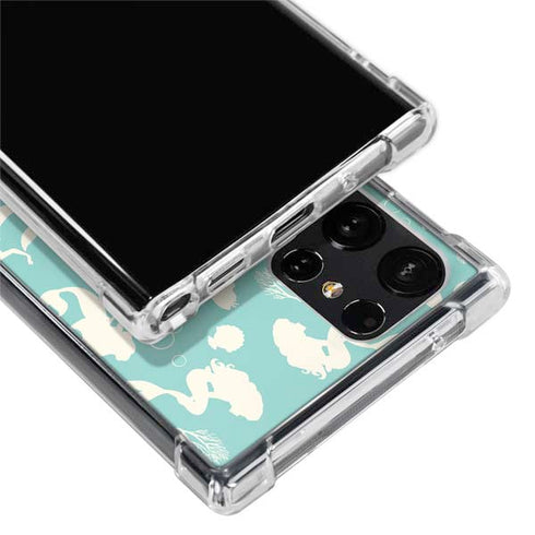 Disney The Little Mermaid Character Silhouette Pattern Galaxy S24 Ultra Clear Case