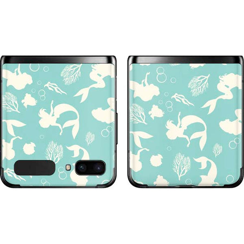 Disney The Little Mermaid Character Silhouette Pattern Galaxy Z Flip Skin