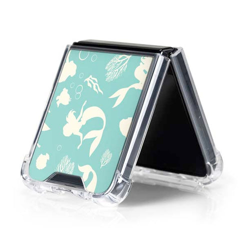 Disney The Little Mermaid Character Silhouette Pattern Galaxy Z Flip5 5G Clear Case