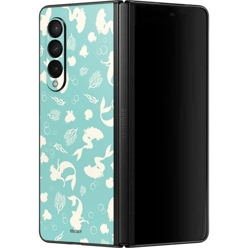 Disney The Little Mermaid Character Silhouette Pattern Galaxy Z Fold3 5G Skin