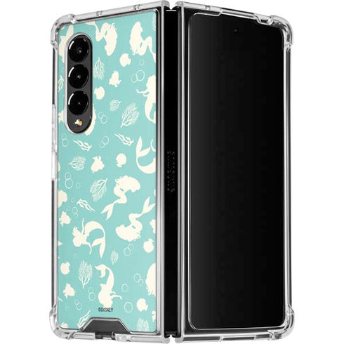Disney The Little Mermaid Character Silhouette Pattern Galaxy Z Fold4 5G Clear Case