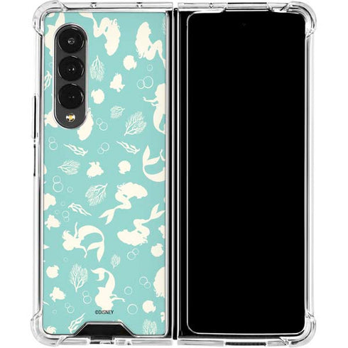 Disney The Little Mermaid Character Silhouette Pattern Galaxy Z Fold4 5G Clear Case