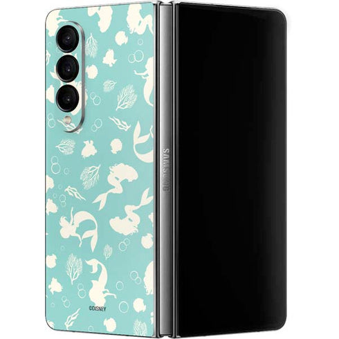 Disney The Little Mermaid Character Silhouette Pattern Galaxy Z Fold4 5G Skin