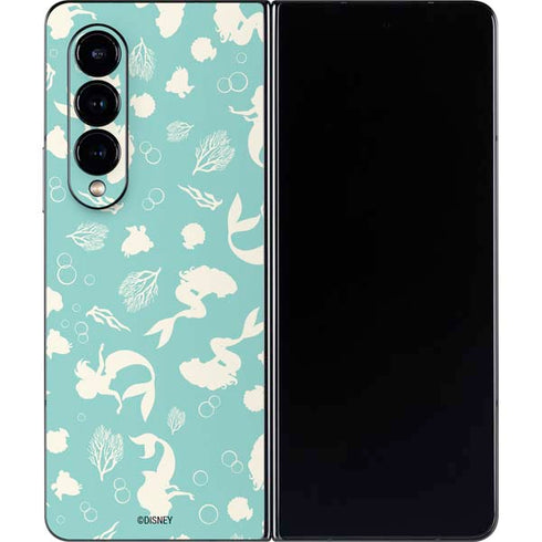 Disney The Little Mermaid Character Silhouette Pattern Galaxy Z Fold4 5G Skin