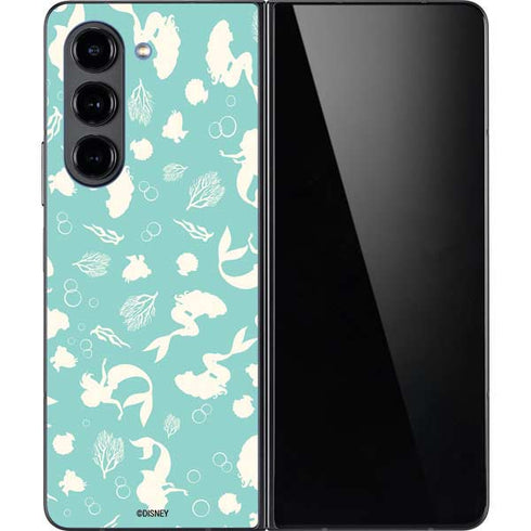 Disney The Little Mermaid Character Silhouette Pattern Galaxy Z Fold5 5G Skin