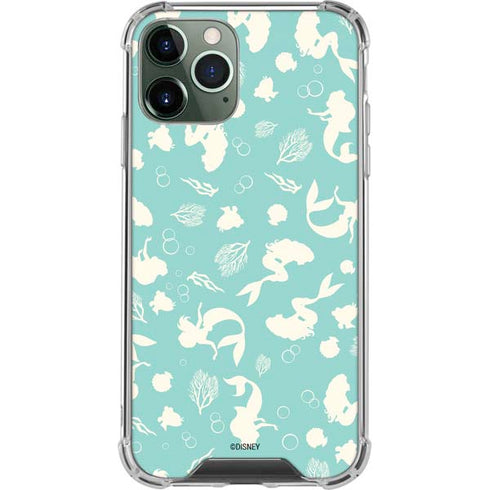 Disney The Little Mermaid Character Silhouette Pattern iPhone 11 Pro Max Clear Case