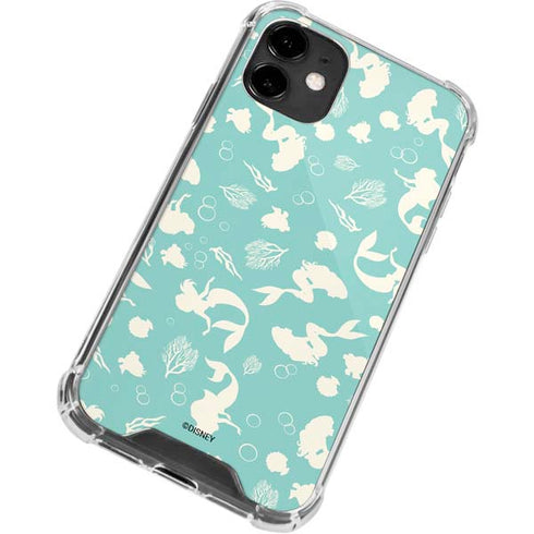 Disney The Little Mermaid Character Silhouette Pattern iPhone 12 Mini Clear Case