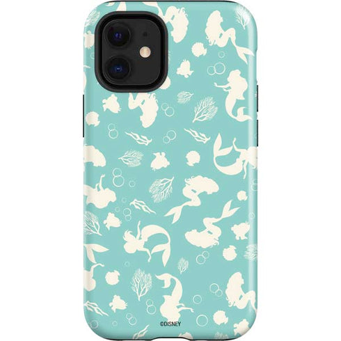 Disney The Little Mermaid Character Silhouette Pattern iPhone 12 Mini Impact Case