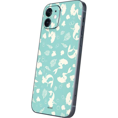 Disney The Little Mermaid Character Silhouette Pattern iPhone 12 Mini Skin
