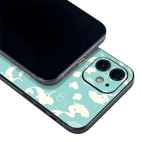 Disney The Little Mermaid Character Silhouette Pattern iPhone 12 Mini Skin
