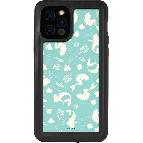 Disney The Little Mermaid Character Silhouette Pattern iPhone 12 Pro Waterproof Case