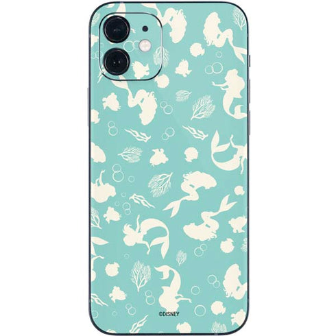 Disney The Little Mermaid Character Silhouette Pattern iPhone 12 Skin