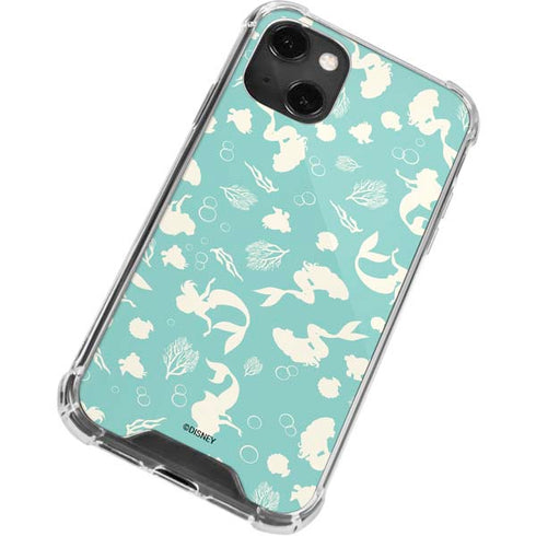 Disney The Little Mermaid Character Silhouette Pattern iPhone 13 Mini Clear Case